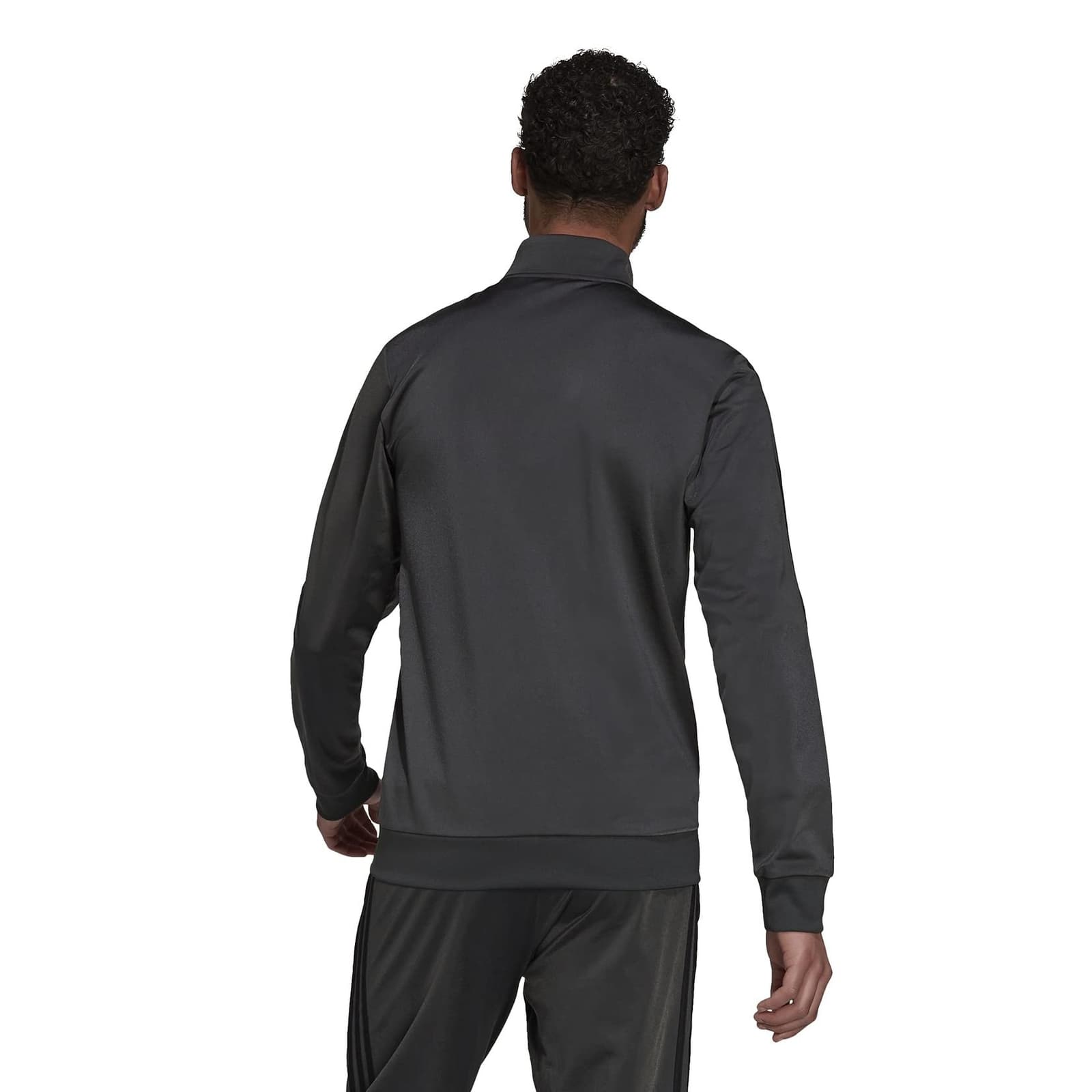 Adidas Men's Essentials Three Stripe Warm Up Track Jacket X-Large Gray $65 Value - Thumbnail 3