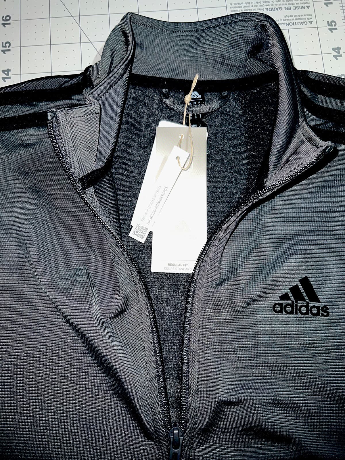 Adidas Men's Essentials Three Stripe Warm Up Track Jacket X-Large Gray $65 Value - Thumbnail 6