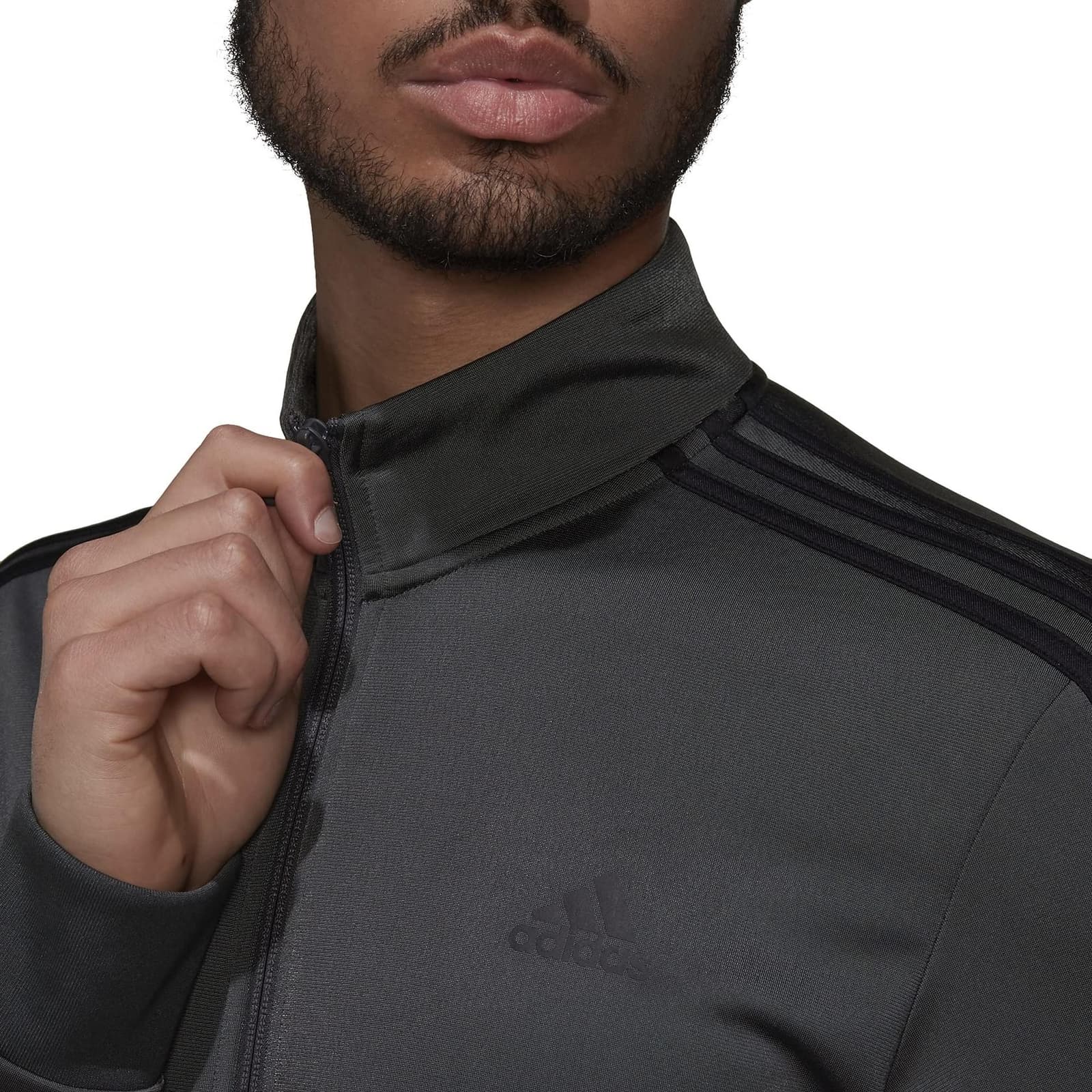 Adidas Men's Essentials Three Stripe Warm Up Track Jacket X-Large Gray $65 Value - Thumbnail 4