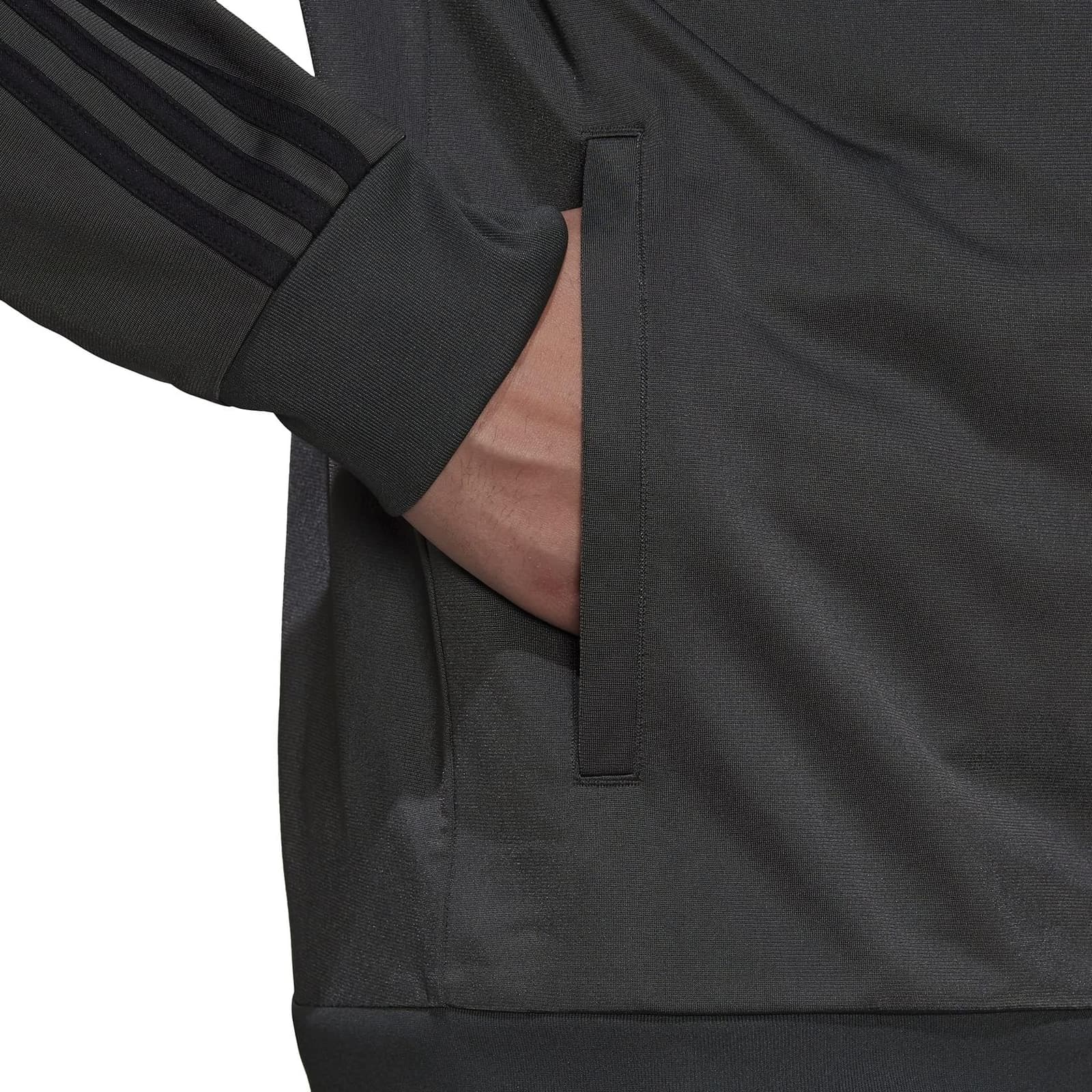 Adidas Men's Essentials Three Stripe Warm Up Track Jacket X-Large Gray $65 Value - Thumbnail 5