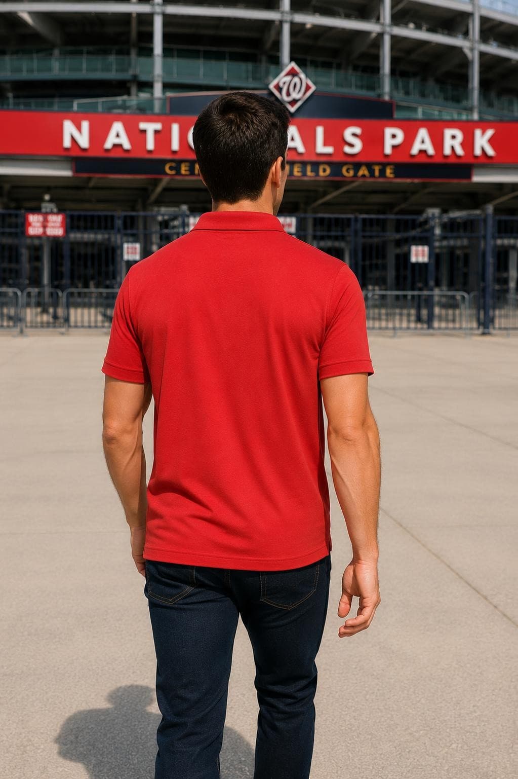 Levelwear Men's Washington Nationals Duval Performance Polyester Polo XL Red - Thumbnail 4