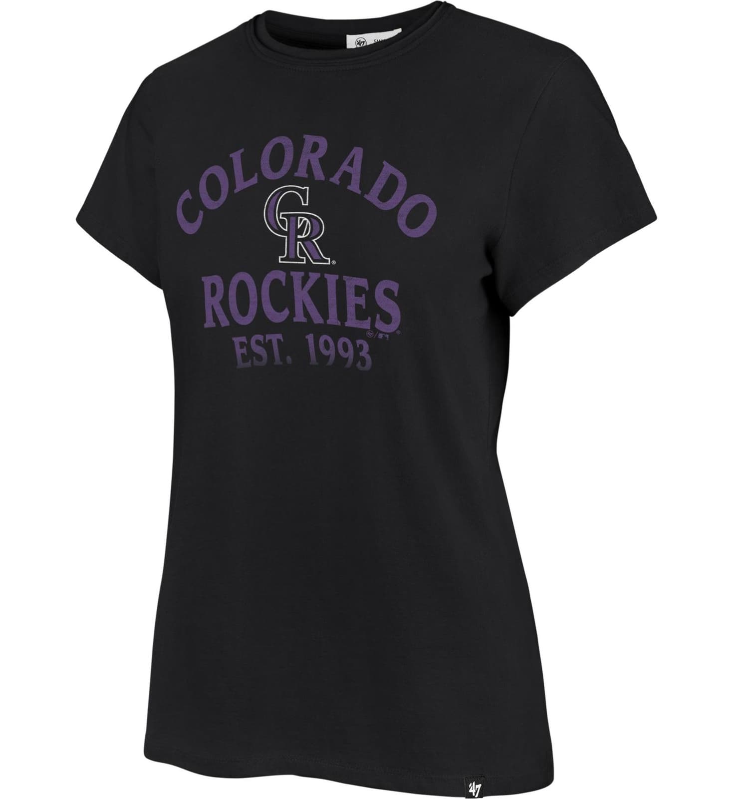 '47 Brand Women's Colorado Rockies Frankie T-Shirt Flint Black Small; Medium - Thumbnail 3