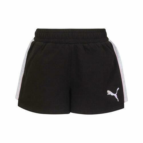 Puma Girl's Active Casual Cotton Blend Logo Shorts Large Black - Thumbnail 4
