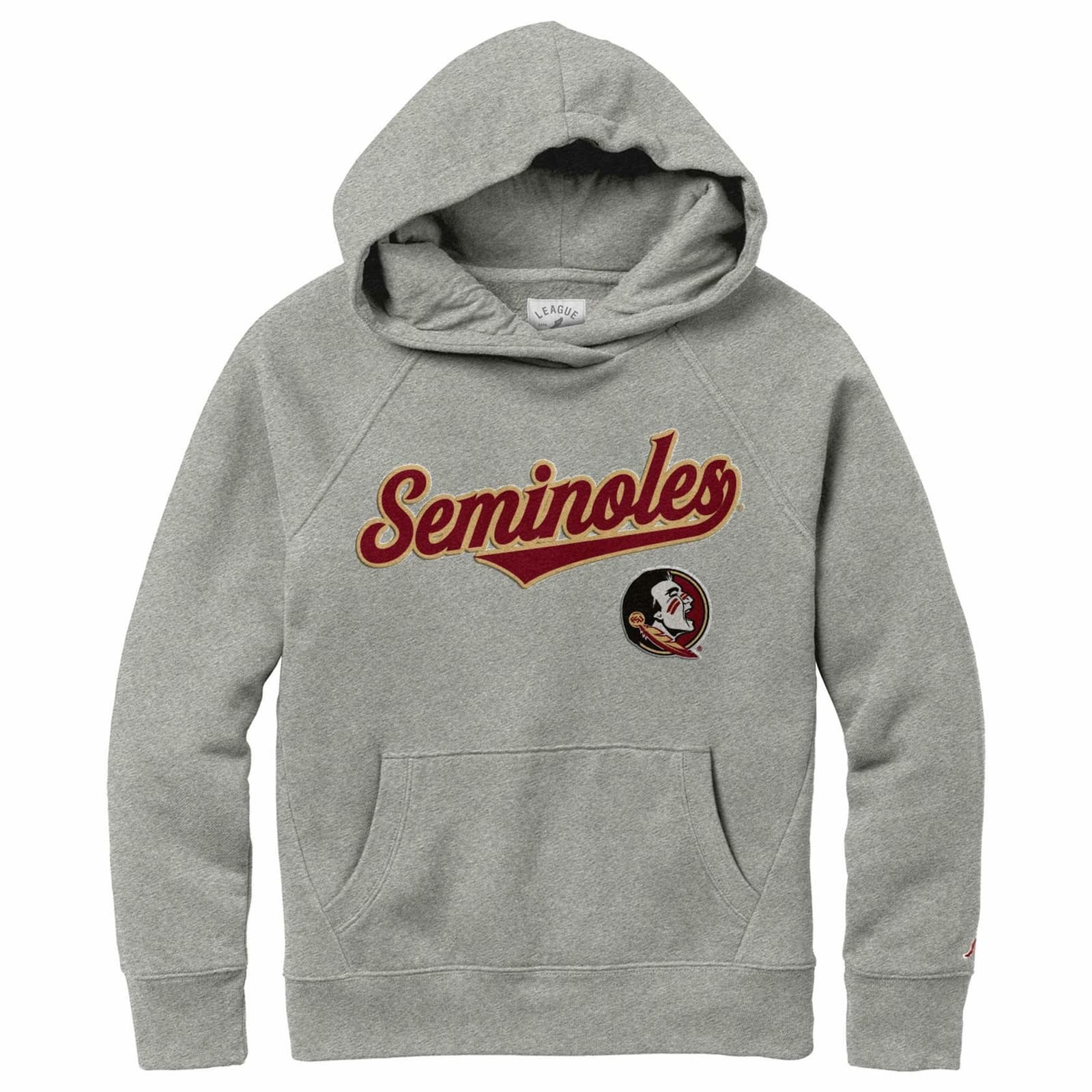 League Brand Women's Florida State Seminoles Academy Pullover Hoodie Gray Small - Thumbnail 3