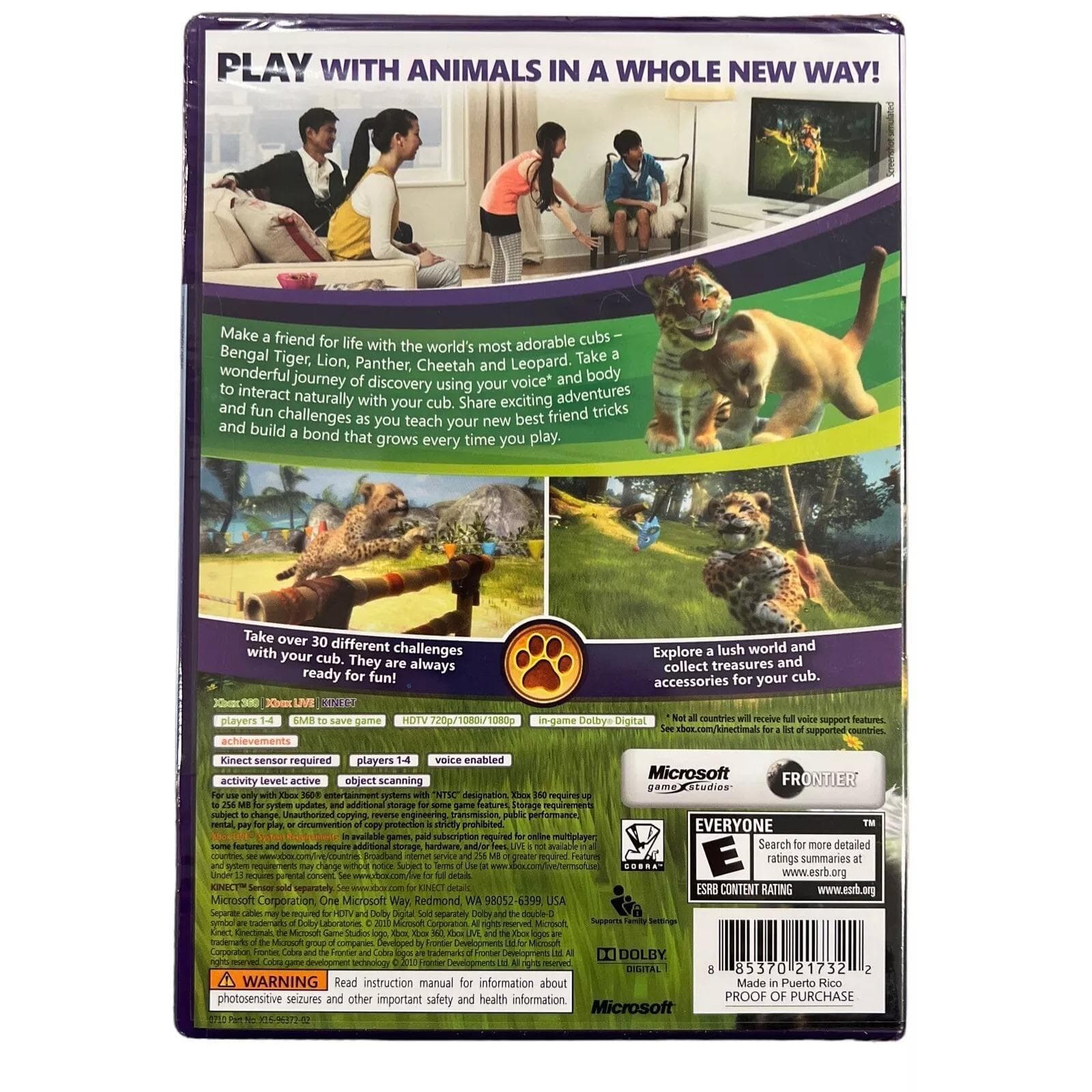BRAND NEW SEALED XBOX 360 KINECT Kinectimals Rated E for Everyone 1-4 Player - Thumbnail 3