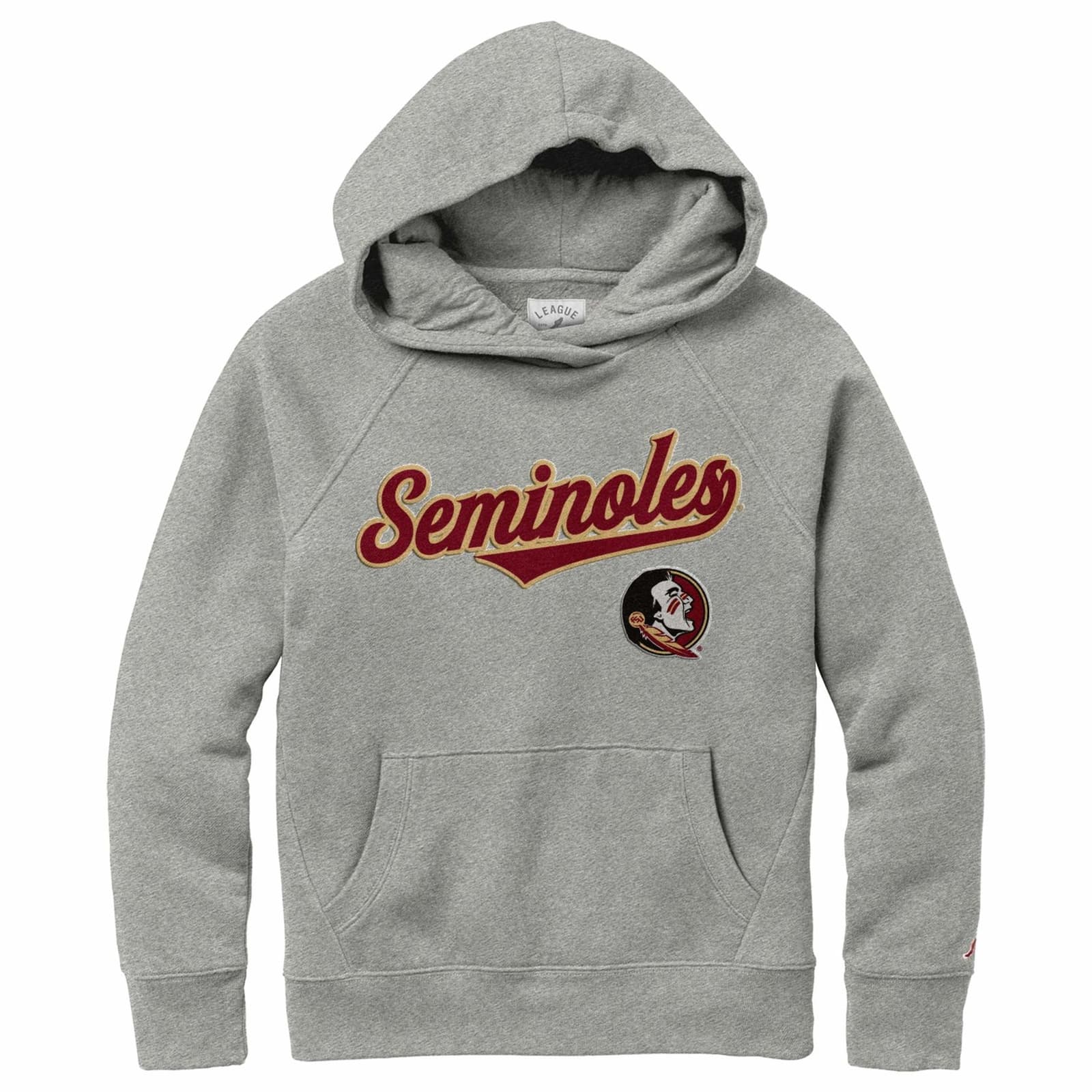 League Brand Women's Florida State Seminoles Academy Pullover Hoodie Gray XL - Thumbnail 3