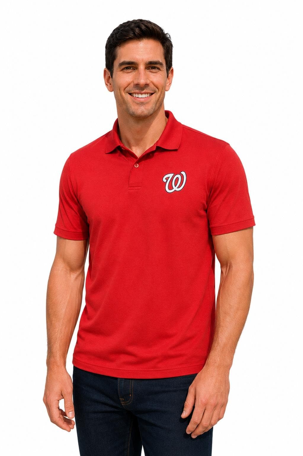 Levelwear Men's Washington Nationals Duval Performance Polyester Polo 2XL Red - Thumbnail 7