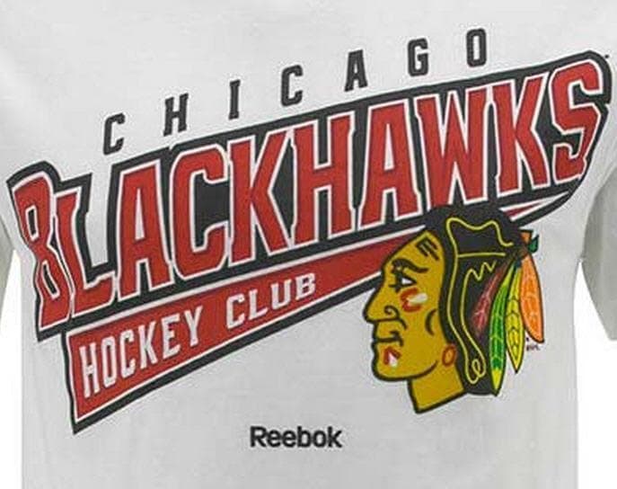 Reebok Men's Chicago Blackhawks Clean Sweep Cotton T-shirt White Medium - Thumbnail 2