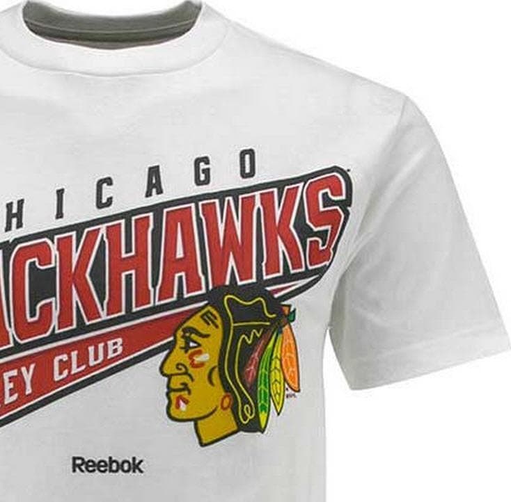 Reebok Men's Chicago Blackhawks Clean Sweep Cotton T-shirt White Medium - Thumbnail 3