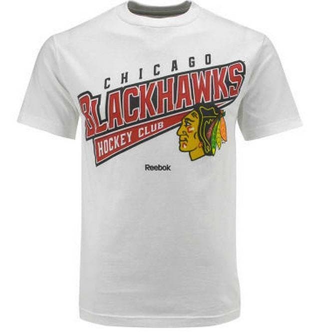 Reebok Men's Chicago Blackhawks Clean Sweep Cotton T-shirt White Medium - Thumbnail 4