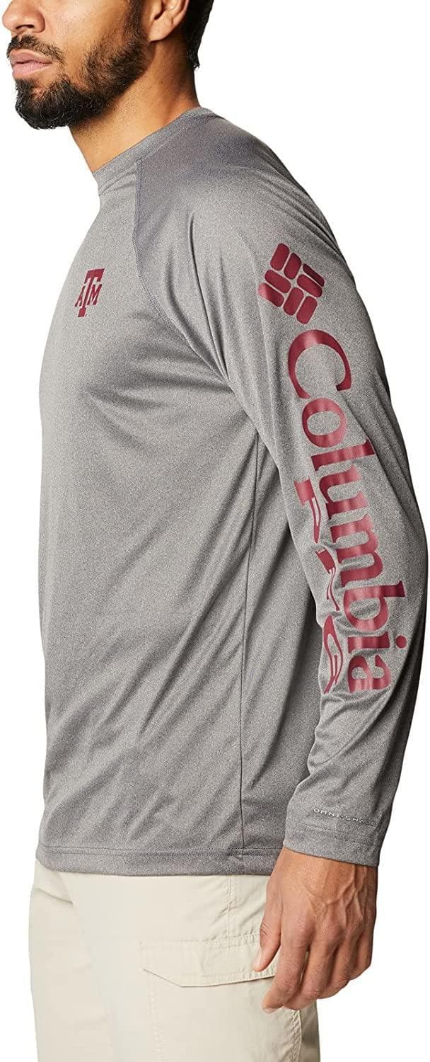 Columbia Men's Texas A&M Aggies Terminal Tackle Long Sleeve PFG Shirt Gray XLT - Thumbnail 2