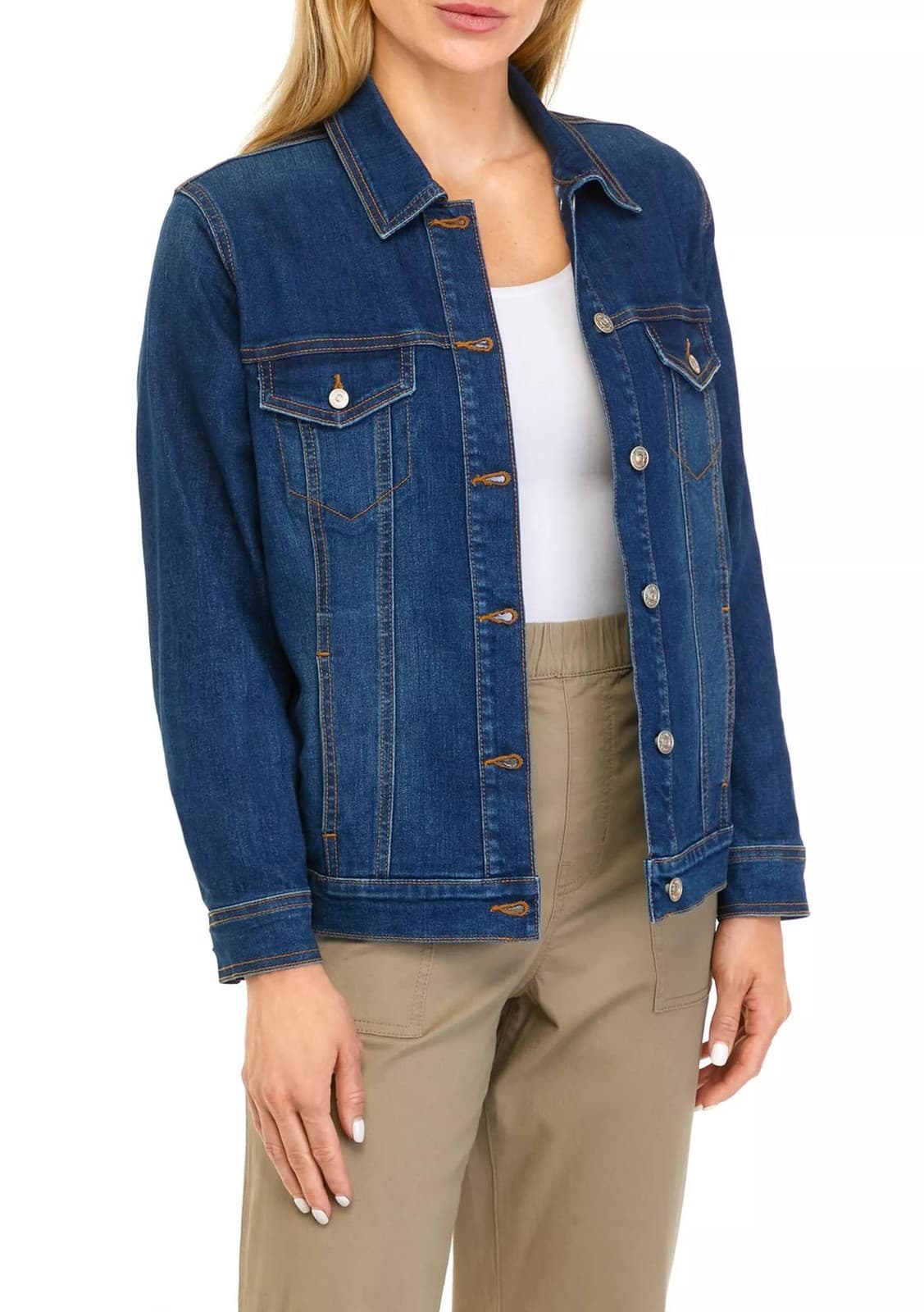 Gloria Vanderbilt Women's Amanda Soft Stretch Denim Jean Jacket XL $76 Value - Thumbnail 6