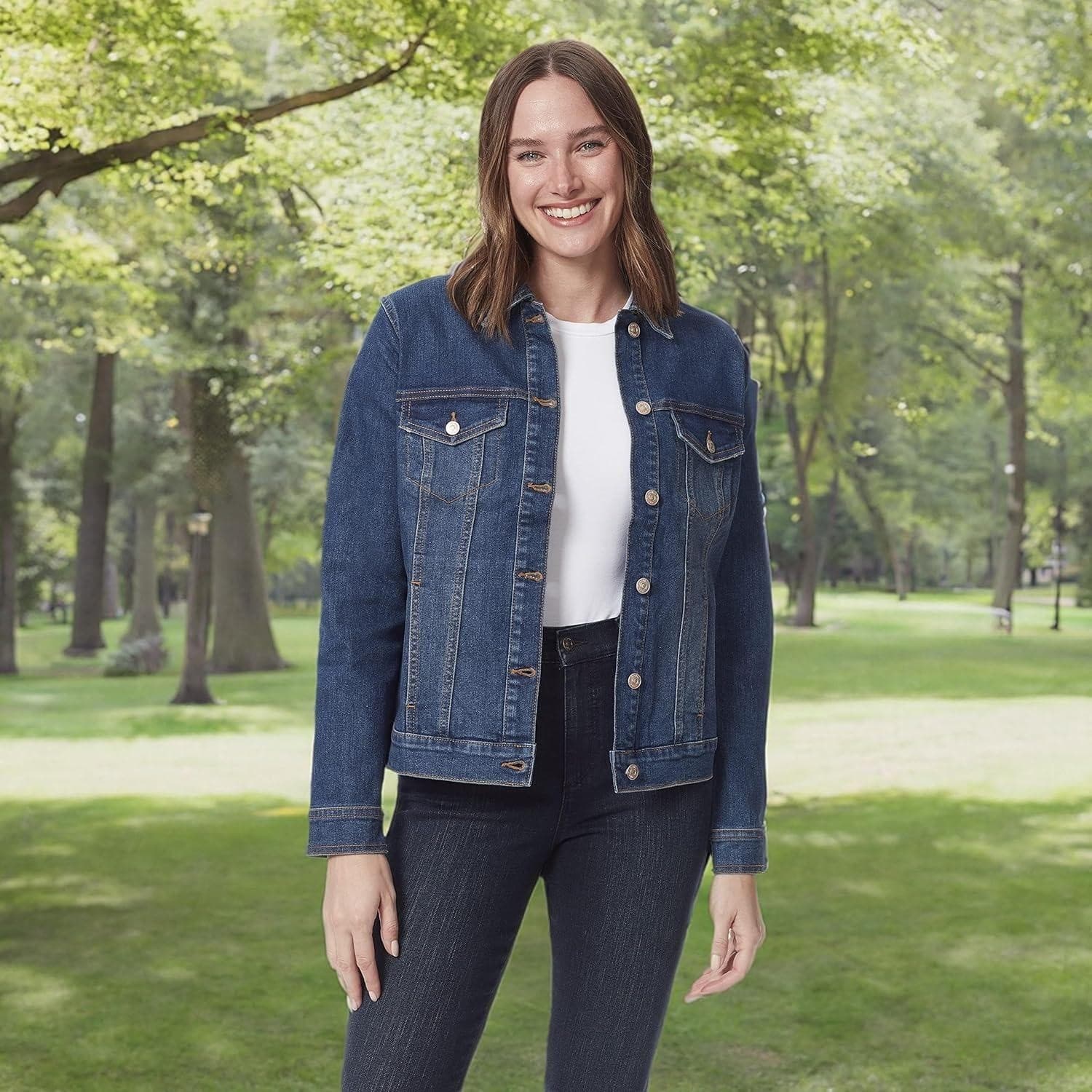 Gloria Vanderbilt Women's Amanda Soft Stretch Denim Jean Jacket XL $76 Value - Thumbnail 8