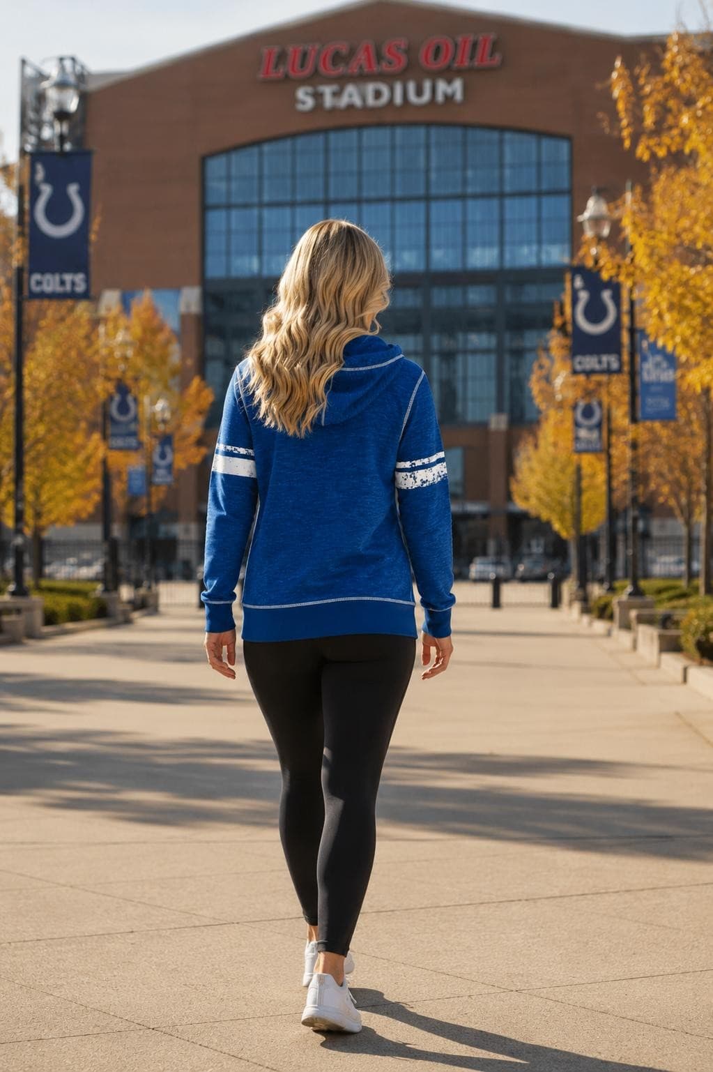 Majestic Women's Indianapolis Colts Athletic Tradition Zip Hoodie Blue Small - Thumbnail 4