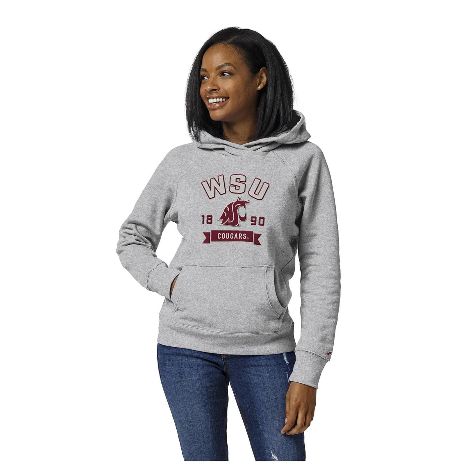 League Brand Women's Washington State University Cougars Academy Pullover Hoodie - Thumbnail 2