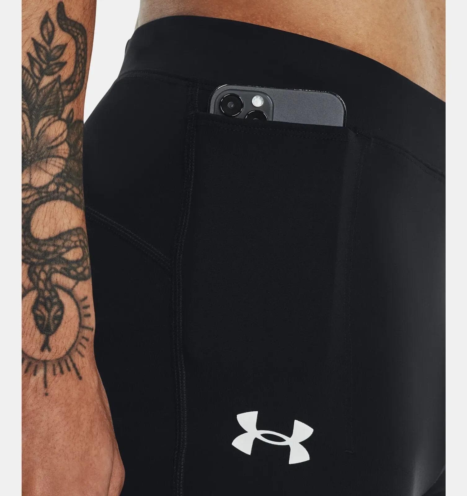 Under Armour Men's Heatgear Compression Graphic Print Leggings Black Medium - Thumbnail 4