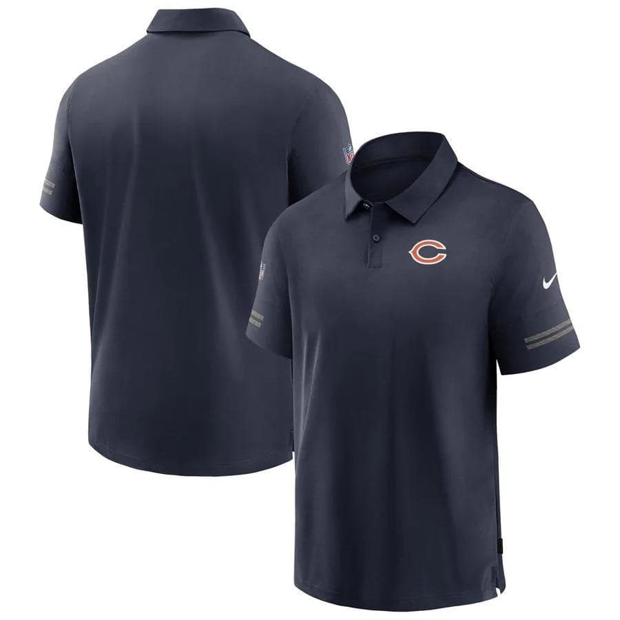 Nike Men's Chicago Bears Dri-Fit Sideline Elite Polo Blue Large $86 Value - Thumbnail 4