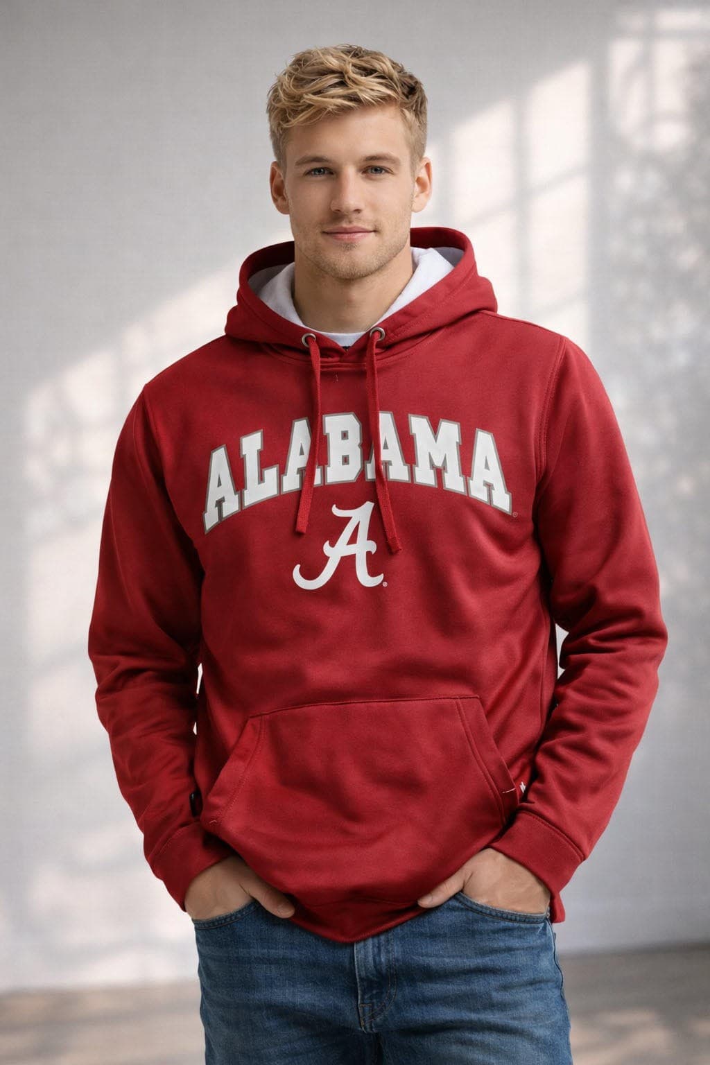 Colosseum Men's Alabama Crimson Tide Performance Polyester Hoodie Red Large - Thumbnail 5
