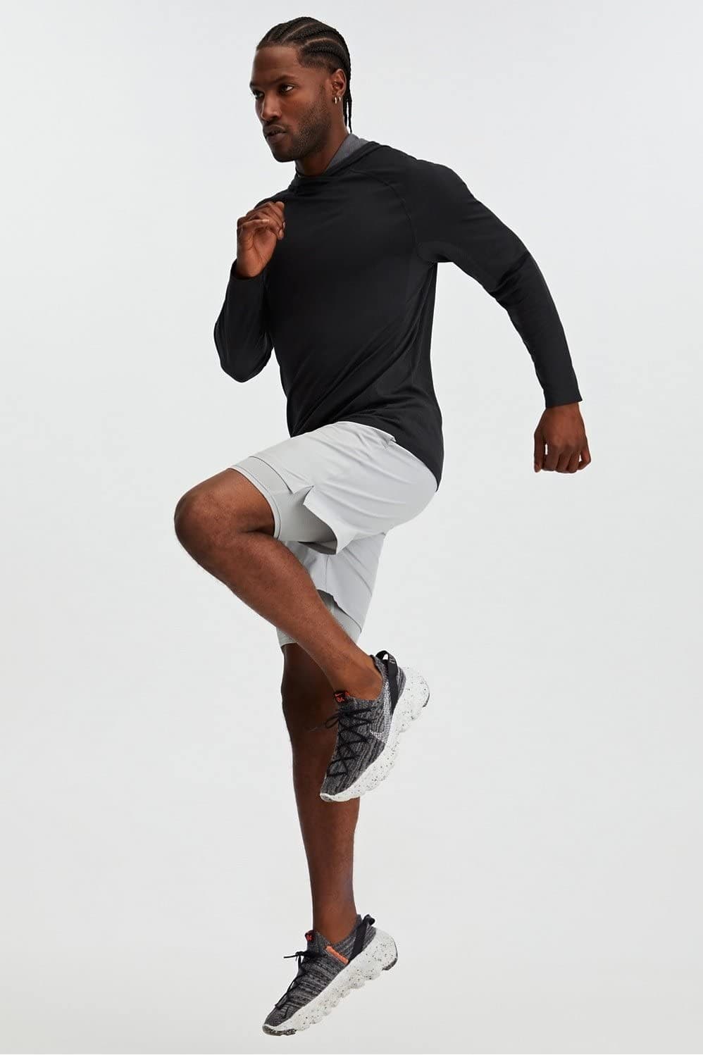 Fabletics Men's Moisture Wicking Fundamental Lined Shorts Gray 2XL $66 Value - Thumbnail 3