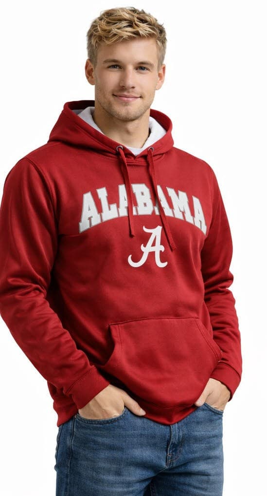 Colosseum Men's Alabama Crimson Tide Performance Polyester Hoodie Red Large - Thumbnail 3