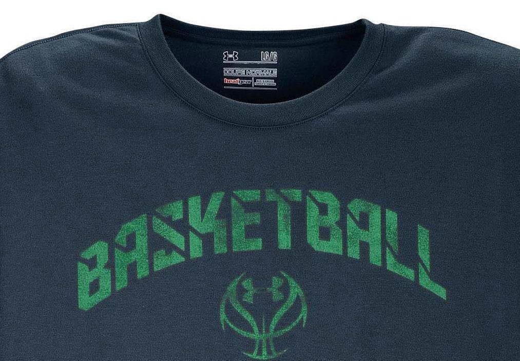 Under Armour Men's HeatGear Basketball Wordmark Loose T-shirt Wire Blue Large - Thumbnail 2