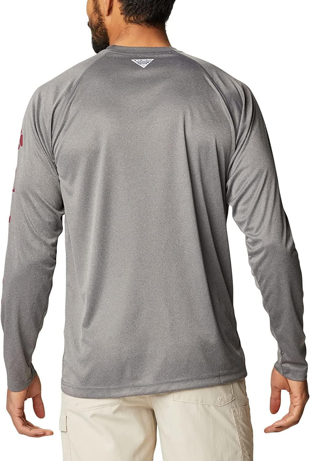 Columbia Men's Texas A&M Aggies Terminal Tackle Long Sleeve PFG Shirt Gray XLT - Thumbnail 3