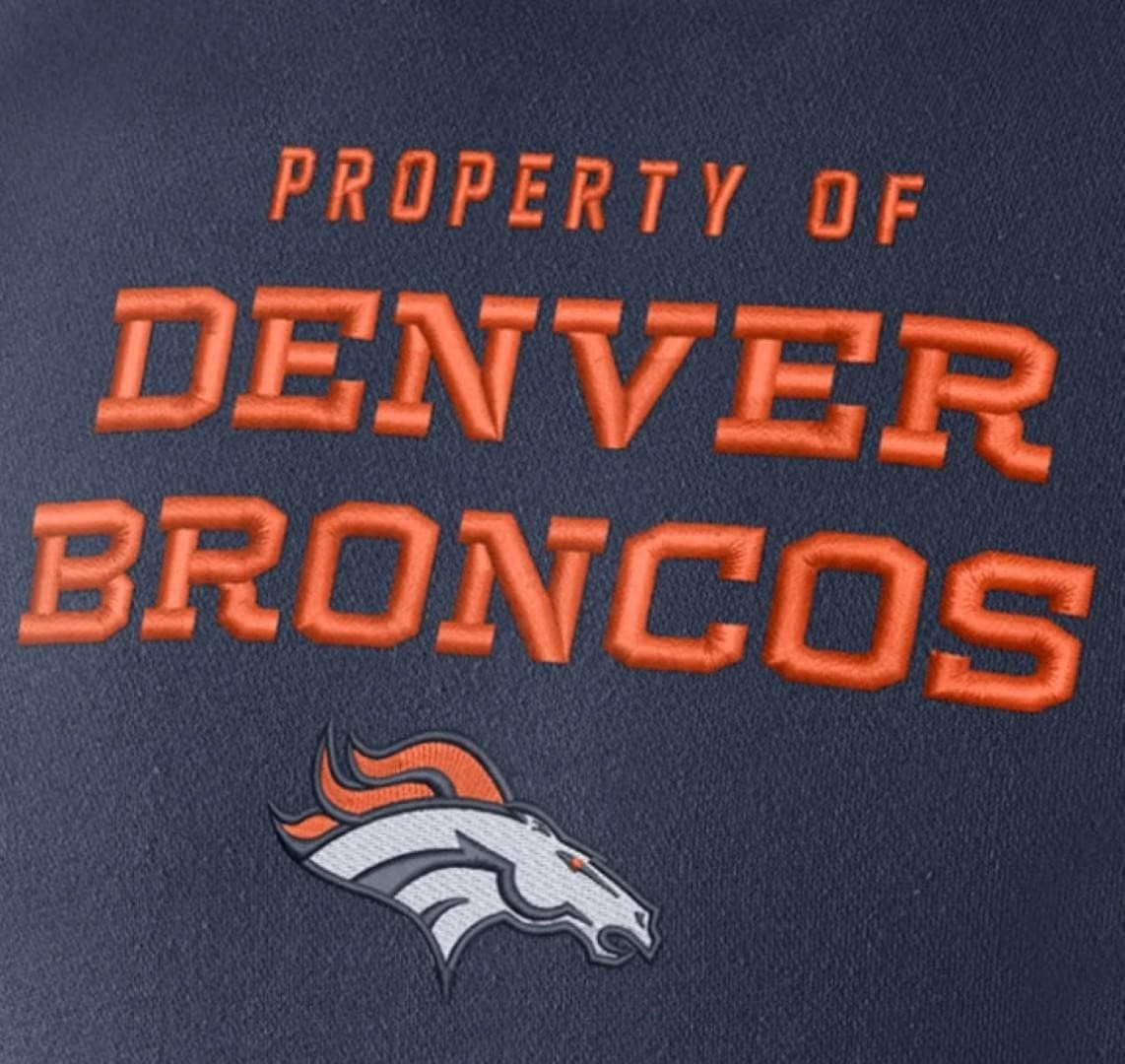Nike Men's Denver Broncos Club Pullover Stadium Crew Sweatshirt Navy Blue Large - Thumbnail 2