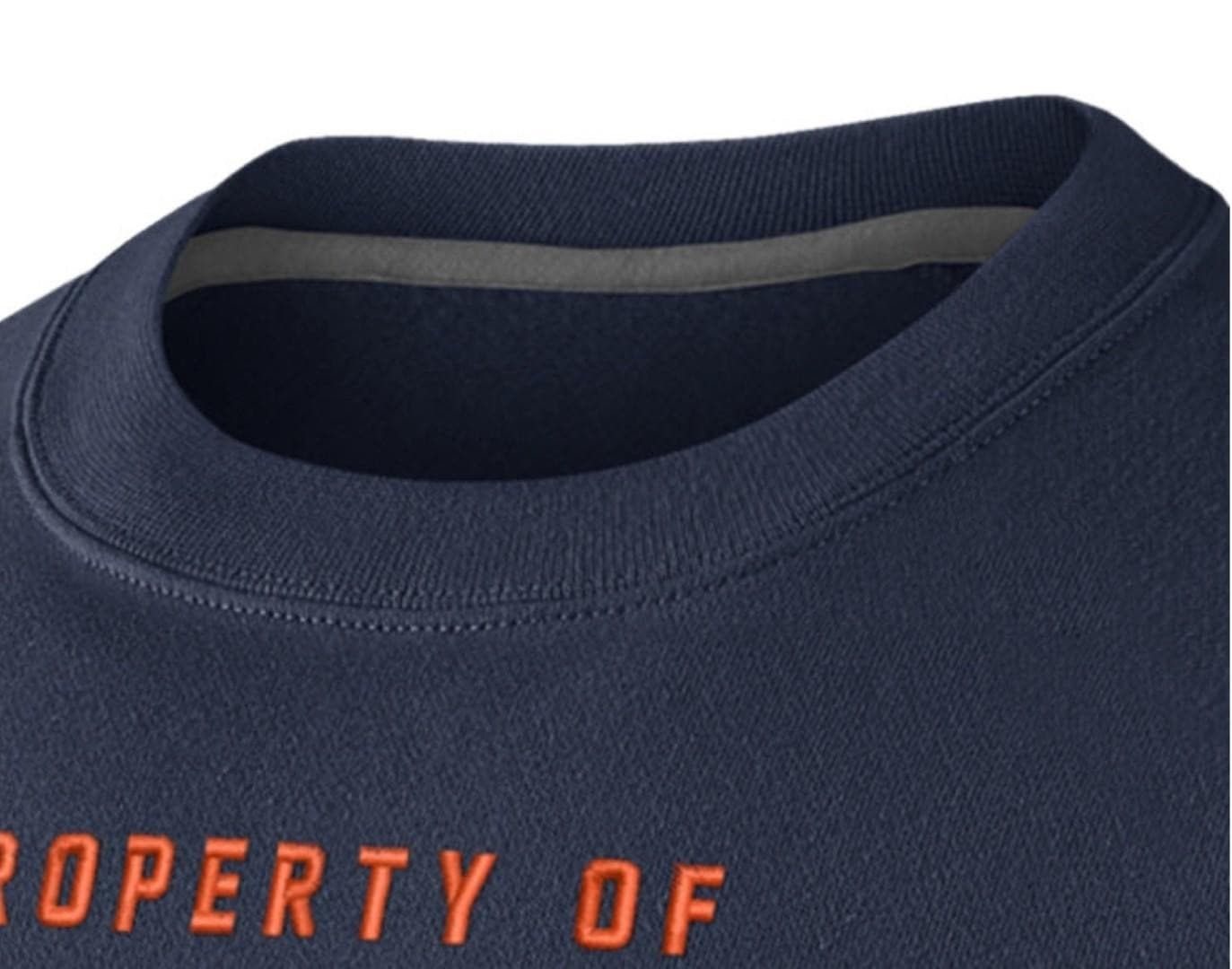Nike Men's Denver Broncos Club Pullover Stadium Crew Sweatshirt Navy Blue Large - Thumbnail 3