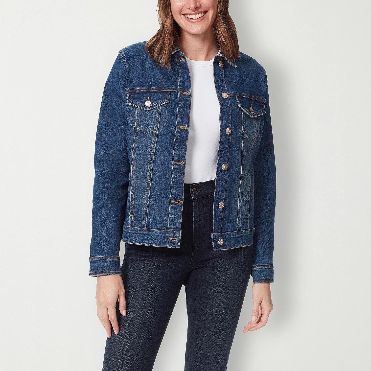 Gloria Vanderbilt Women's Amanda Soft Stretch Denim Jean Jacket XL $76 Value - Thumbnail 4
