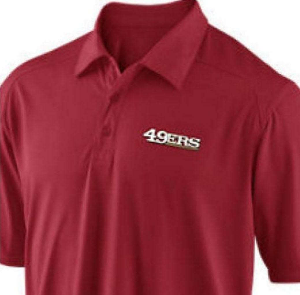 Nike Men's San Francisco 49ers Dri-Fit Coaches Short Sleeve Polo Red 3XL - Thumbnail 2