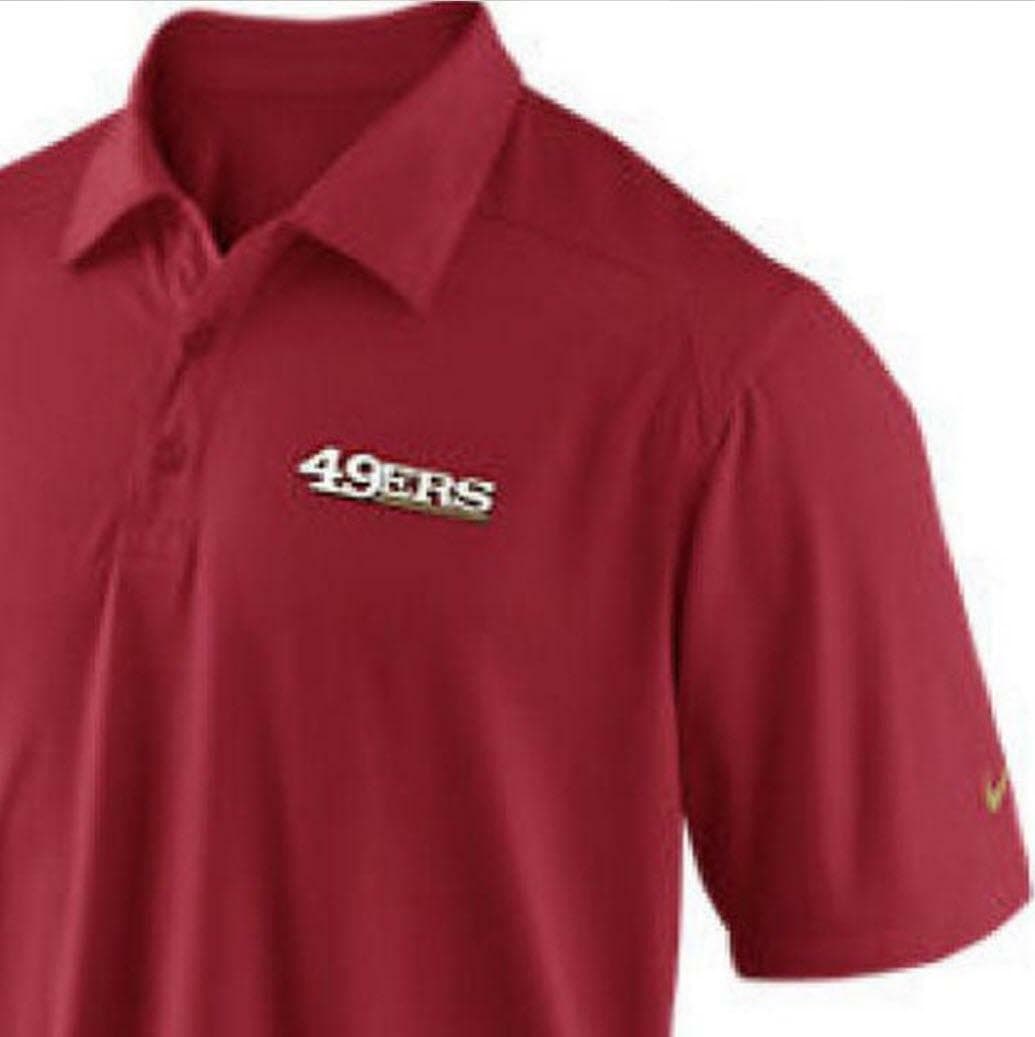 Nike Men's San Francisco 49ers Dri-Fit Coaches Short Sleeve Polo Red 3XL - Thumbnail 4