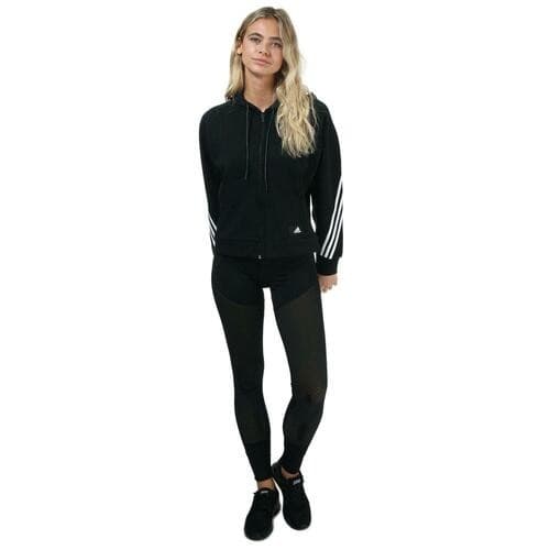 adidas Women's Wrapped 3 Stripes Full Zip Hoodie Small Black $75 Value - Thumbnail 6