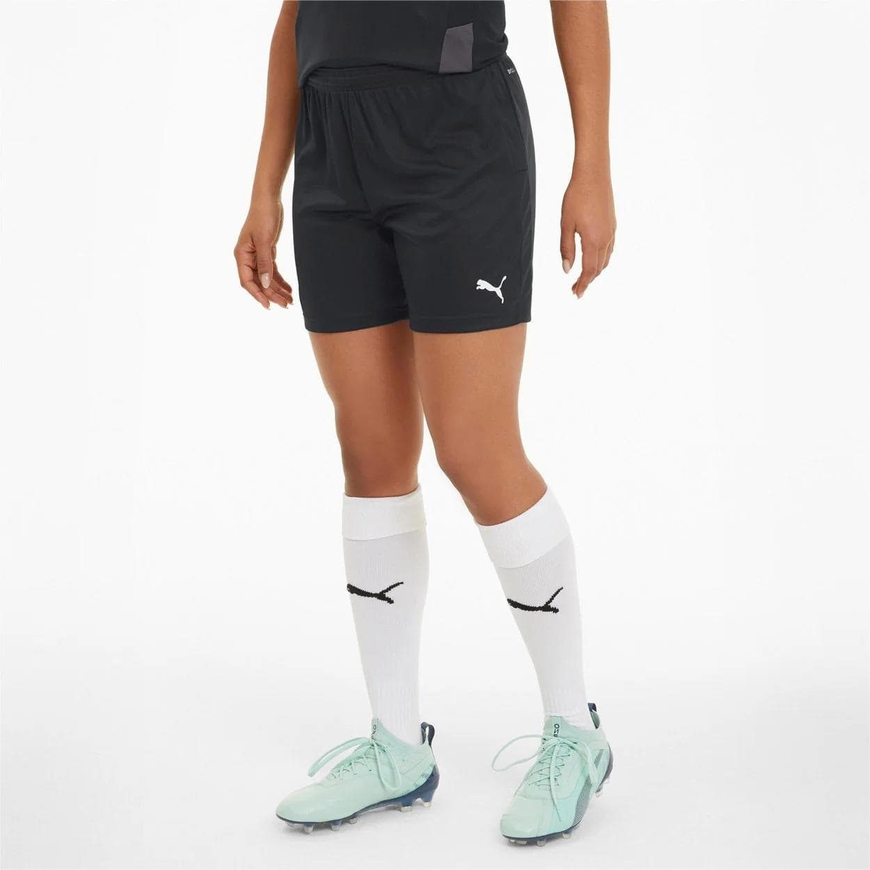 Puma Women's Drycell Teamgoal Athletic Knit Shorts Black Large - Thumbnail 6
