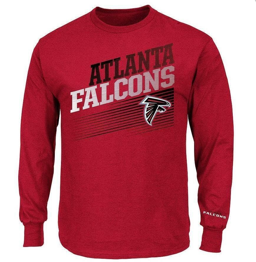 Majestic Atlanta Falcons Shed Blocker Long Sleeve T-shirt Red 4XL - Thumbnail 2