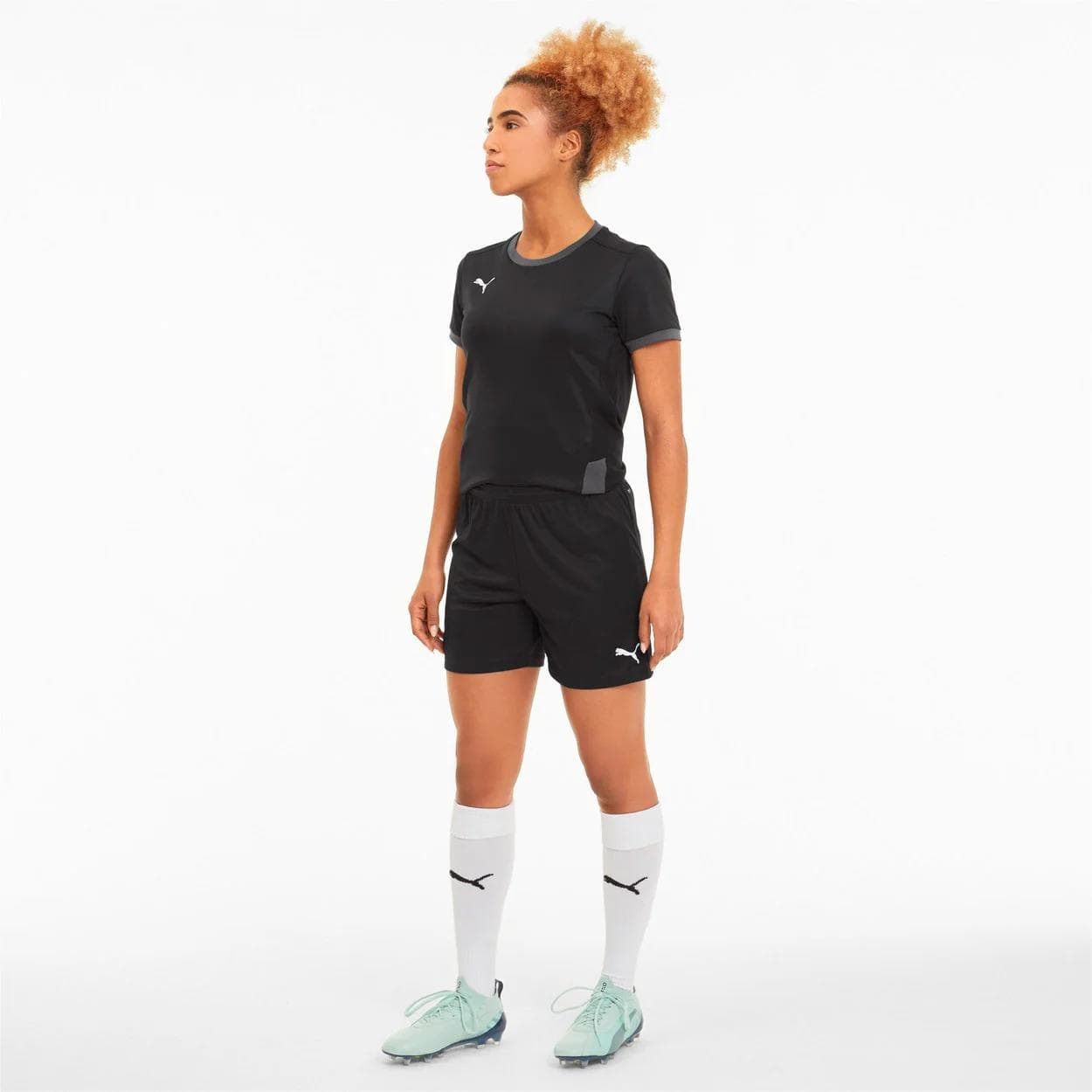 Puma Women's Drycell Teamgoal Athletic Knit Shorts Black Large - Thumbnail 3