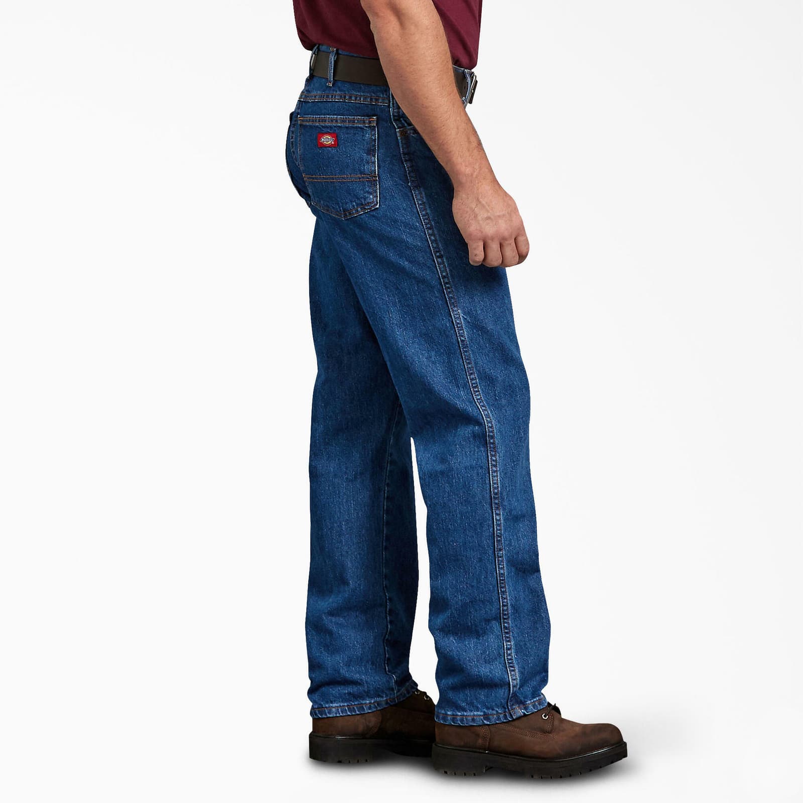 Dickies Men's Stonewashed Regular Fit Straight Leg 5 pocket Jeans Indigo 48 32 - Thumbnail 4
