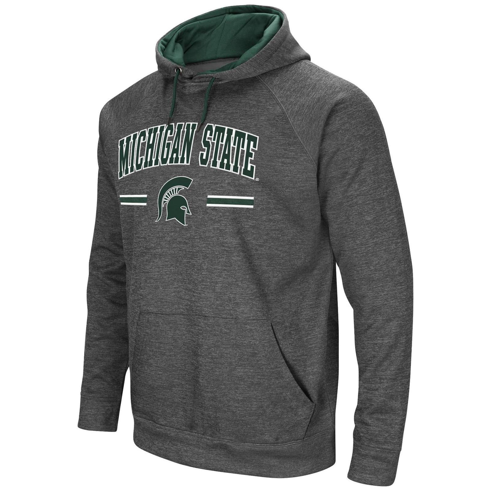 Colosseum Men's Michigan State Spartans Performance Polyester Hoodie Gray XL