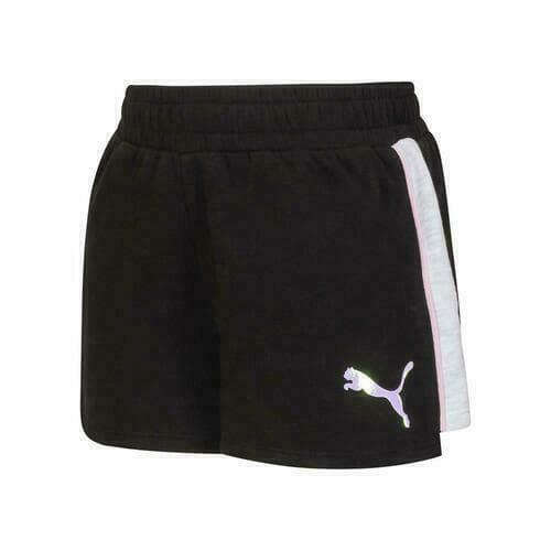 Puma Girl's Active Casual Cotton Blend Logo Black Shorts Large - Thumbnail 2