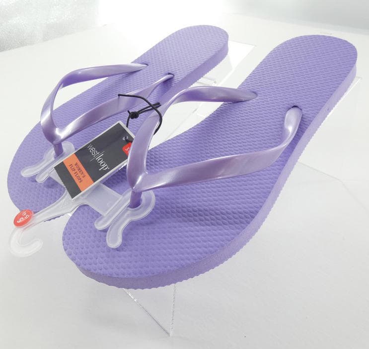 West Loop Women's Flip Flops Thongs Purple Black S (5-6) M (7-8) L (9-10) - Thumbnail 6