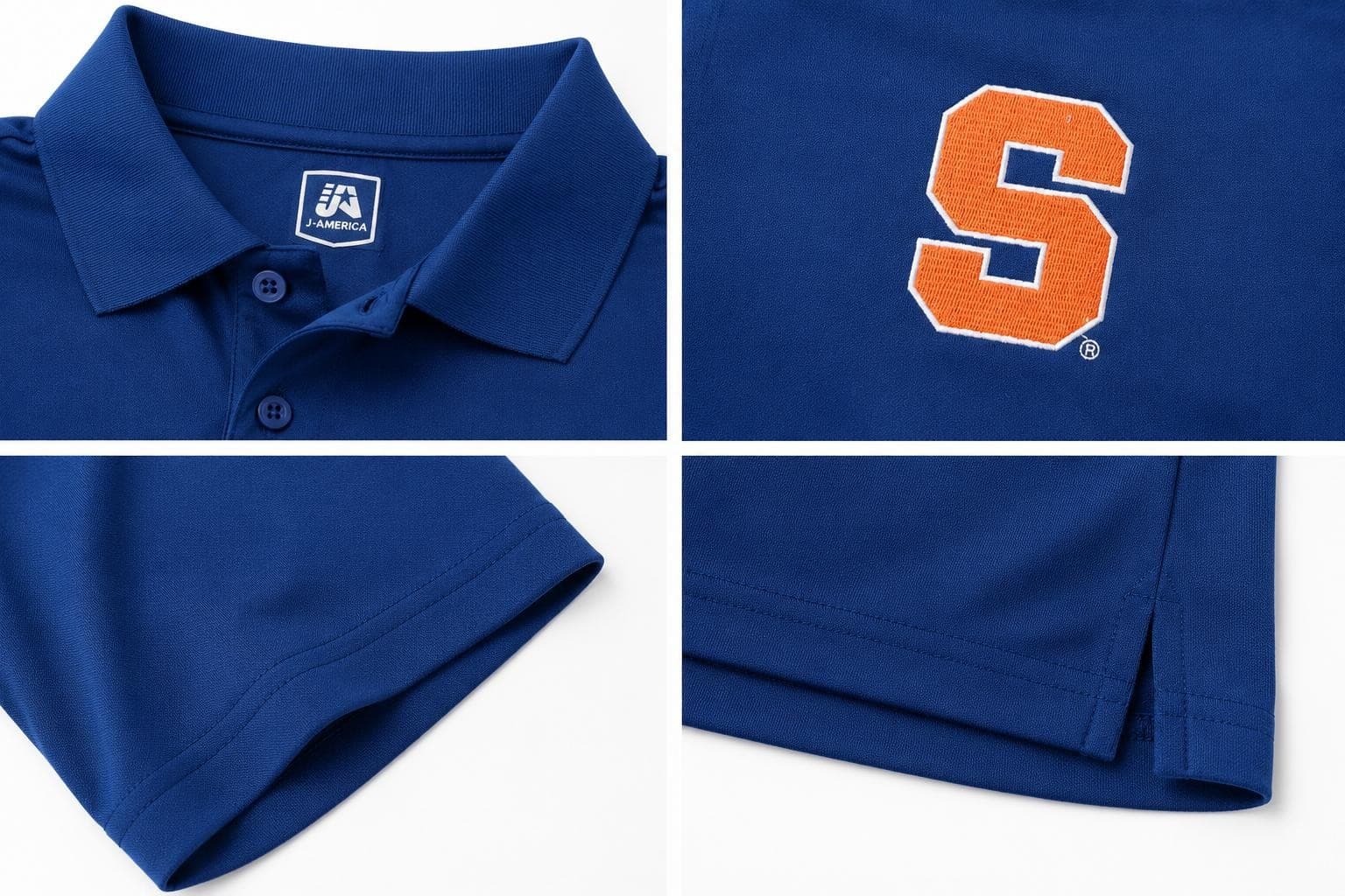 J.America Men's Syracuse Orangemen Polyester Short Sleeve Stance Medium Polo - Thumbnail 7