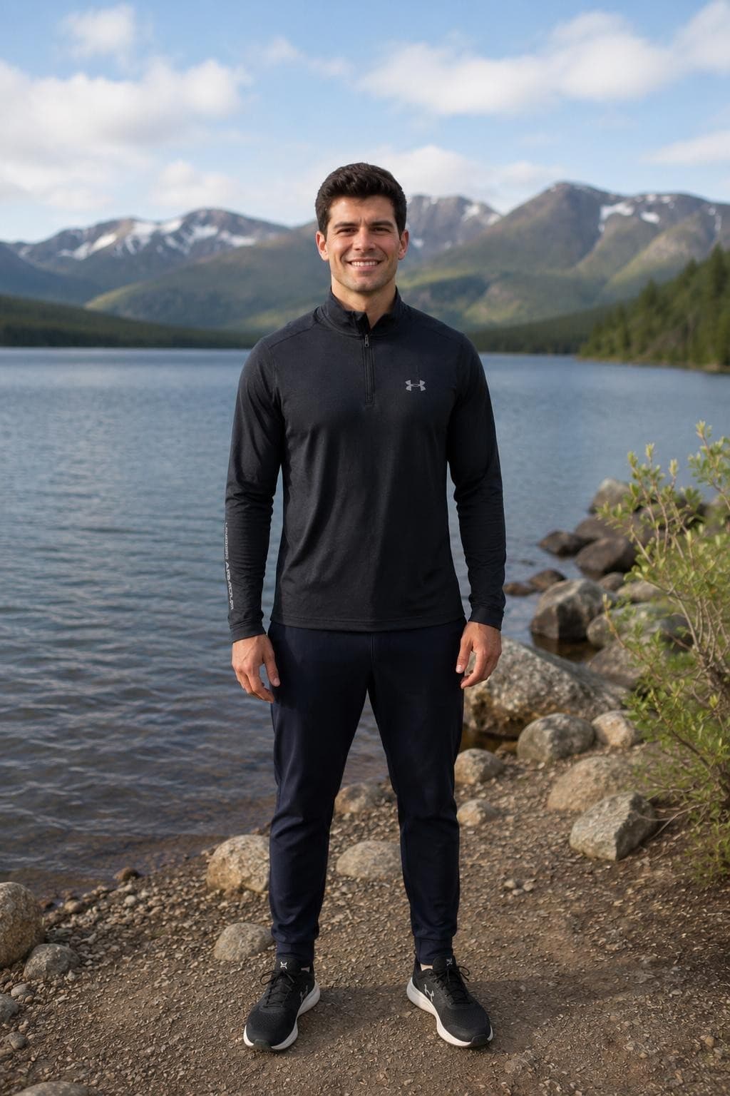 Under Armour Men's Cold Gear Infrared Quarter Zip Pullover Top Black XL - Thumbnail 3