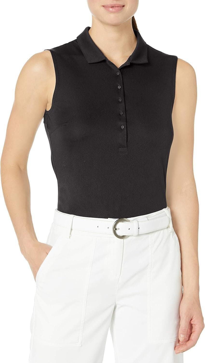 Puma Women's DryCell Rotation Sleeveless UPF Polo Shirt Black Small - Thumbnail 4