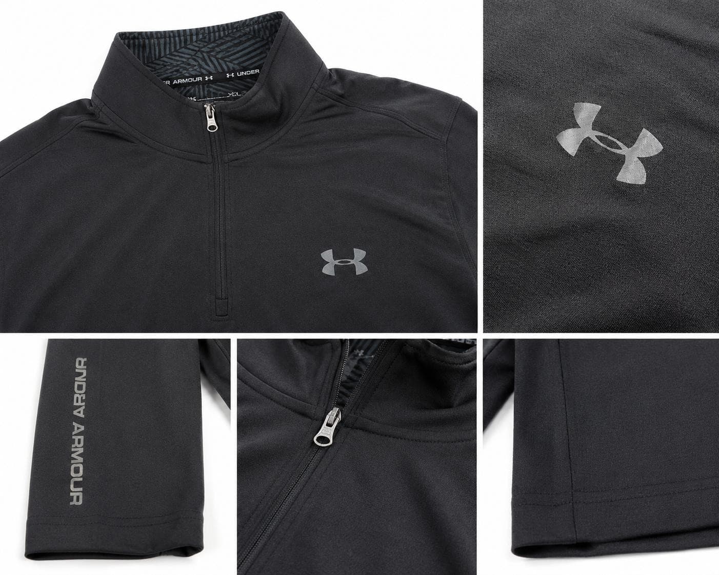 Under Armour Men's Cold Gear Infrared Quarter Zip Pullover Top Black XL - Thumbnail 9