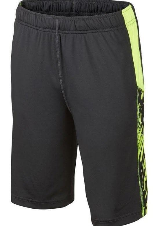 Nike Boy's Dri-Fit Polyester Side Panel Shorts Anthracite Black & Volt Large - Thumbnail 4
