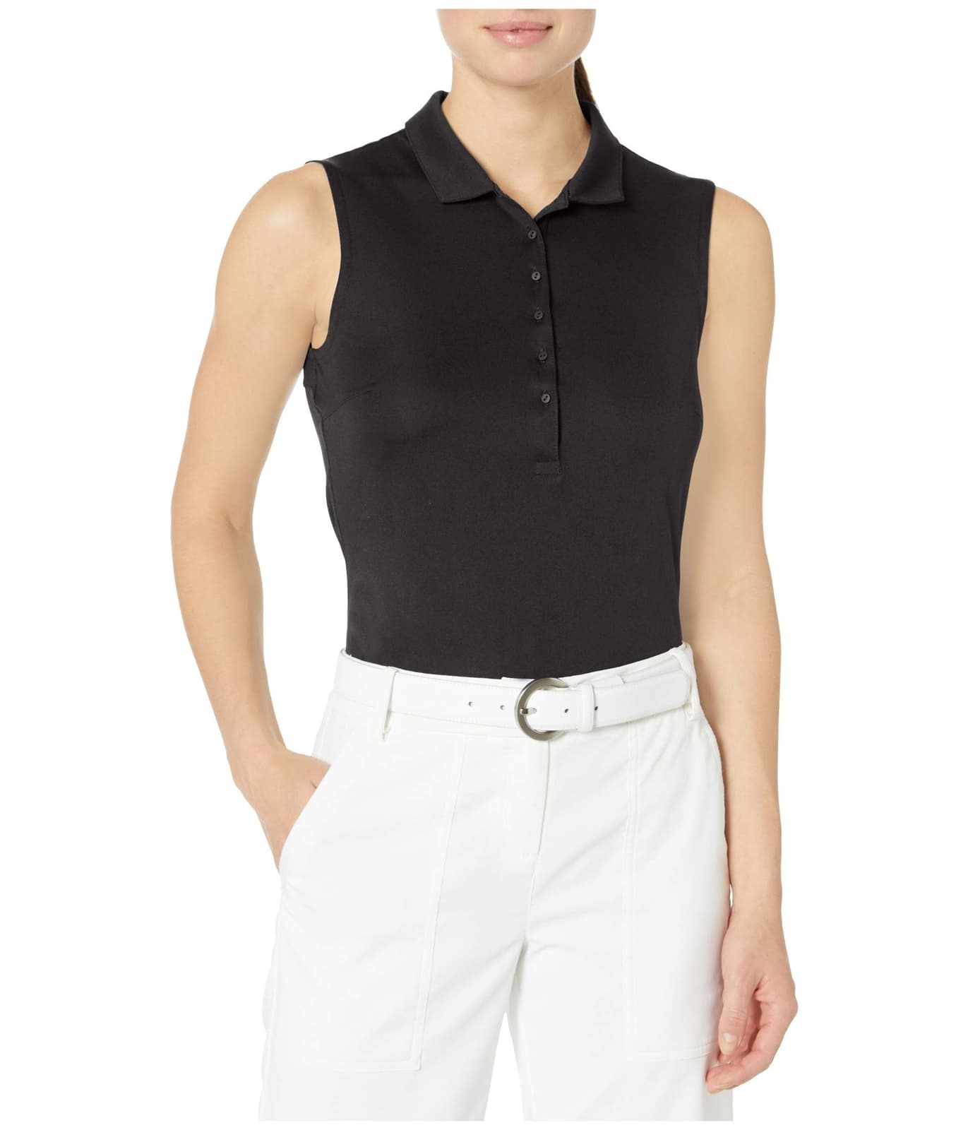 Puma Women's DryCell Rotation Sleeveless UPF Polo Shirt Black Small - Thumbnail 6