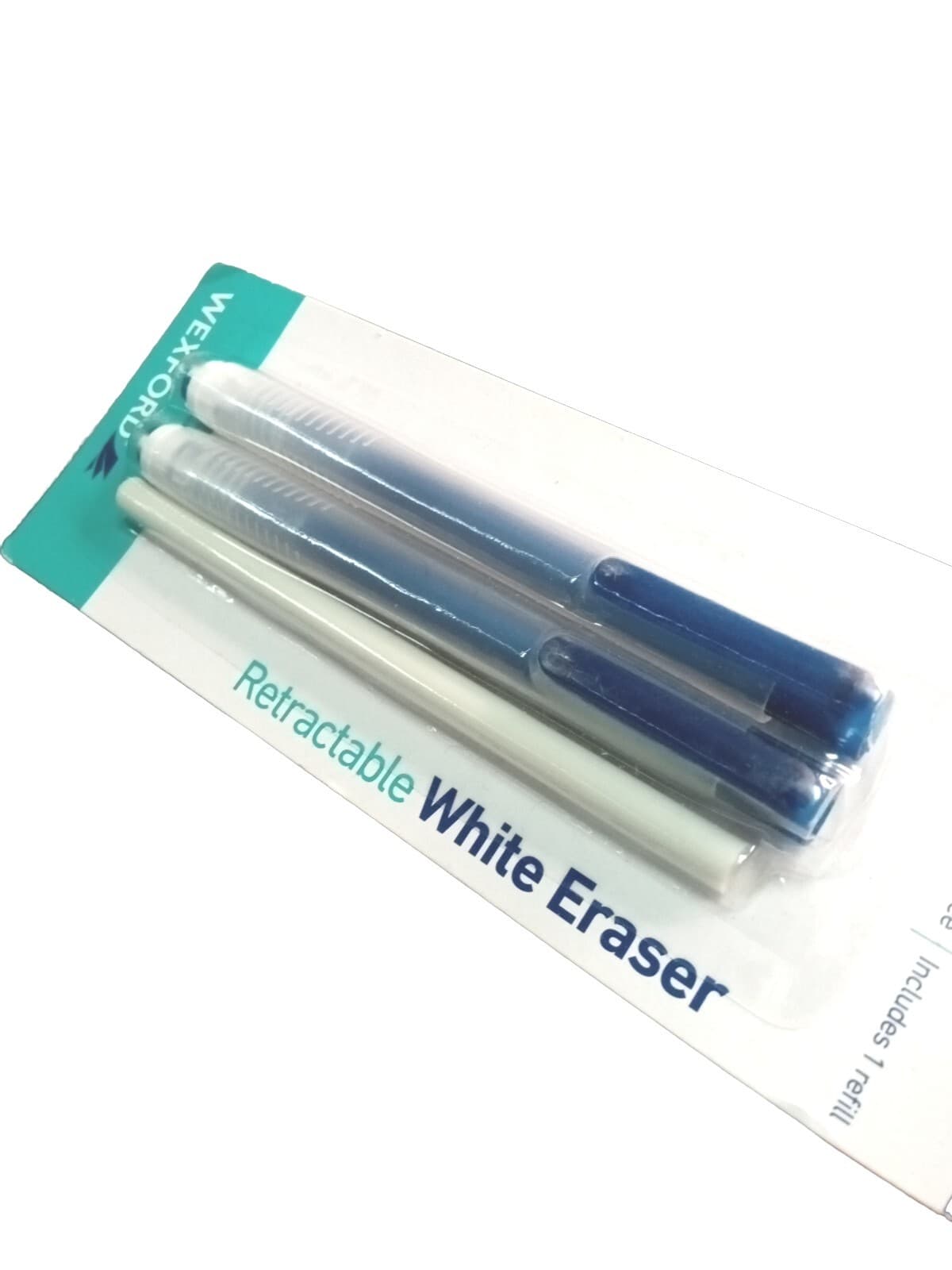 TWO (2) Two Packs Wexford Retractable White Erasers Each w/ One Refill FREE SHIP - Thumbnail 4