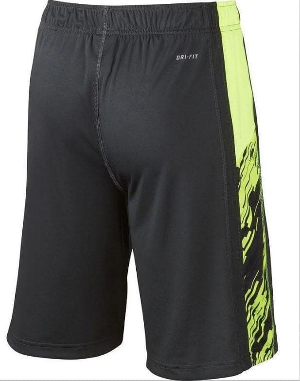 Nike Boy's Dri-Fit Polyester Side Panel Shorts Anthracite Black & Volt Large - Thumbnail 5