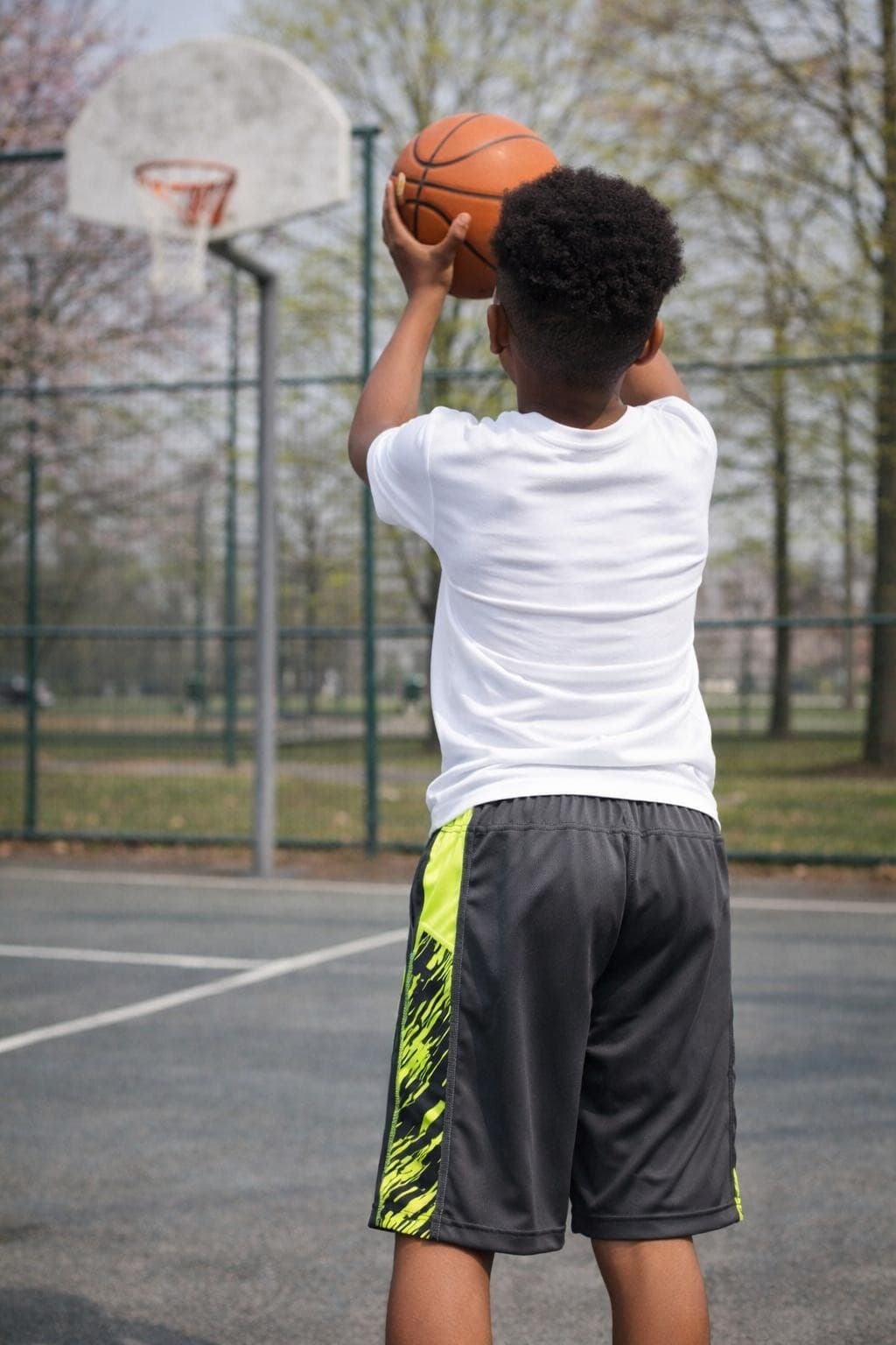 Nike Boy's Dri-Fit Polyester Side Panel Shorts Anthracite Black & Volt Large - Thumbnail 3