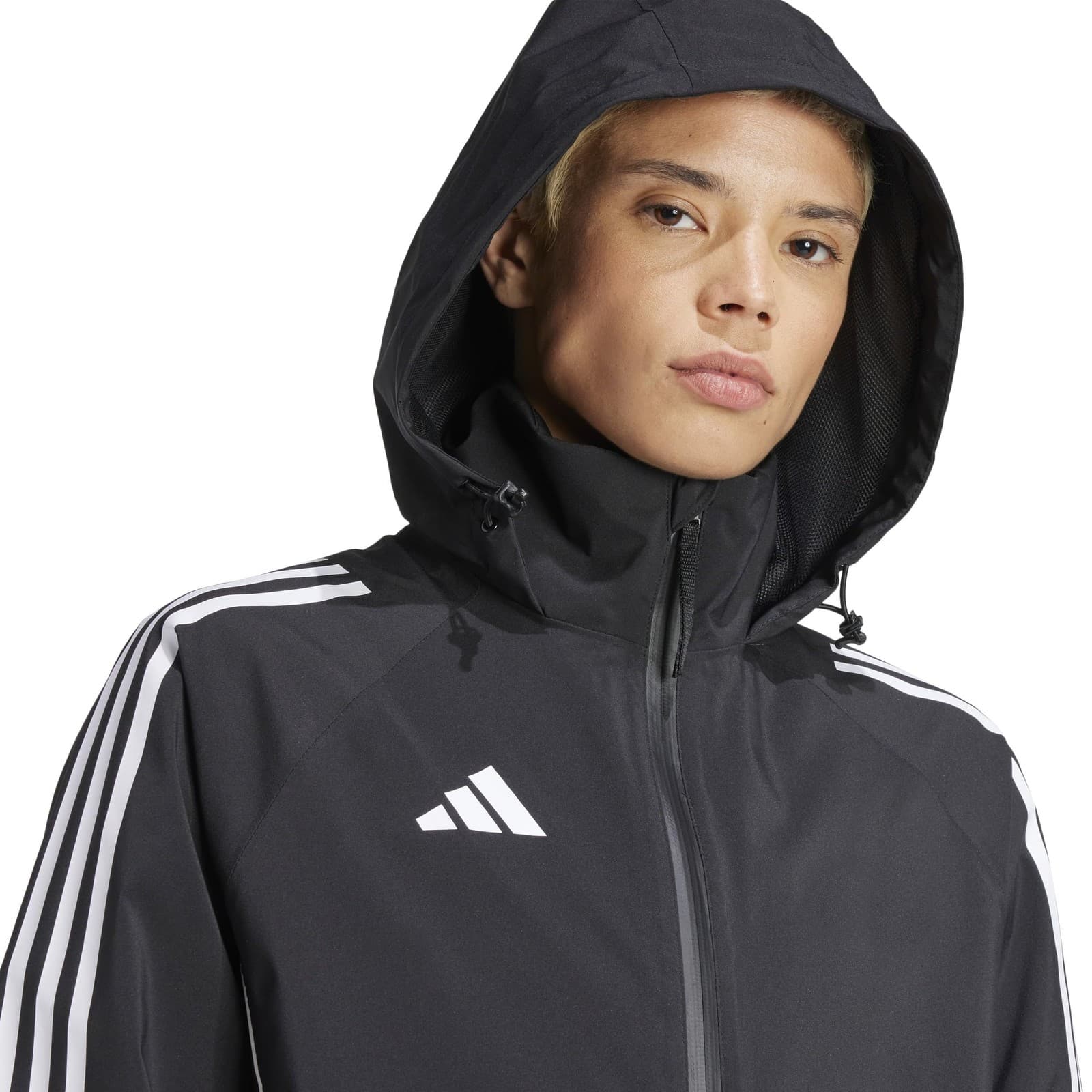 adidas Women's Tiro Rain.rdy Full Zip Hooded Jacket Black Medium $170 Value - Thumbnail 5
