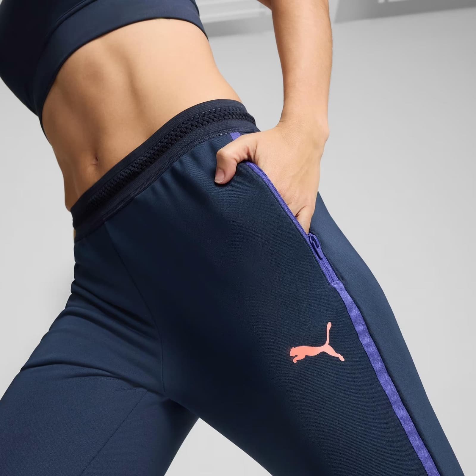 Puma Women's IndividualBlaze Drycell Moisture Wicking Training Pants Blue XL - Thumbnail 3